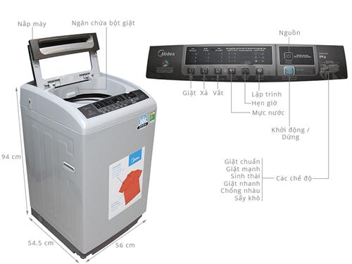 Máy giặt Midea MAM-8006                                                                                                 